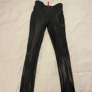 Spanx XS black faux leather leggings